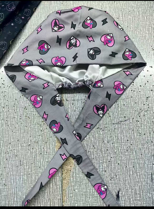 grey powder puff cap