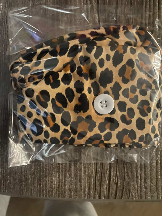 leopard print scrub cap PRE ORDER